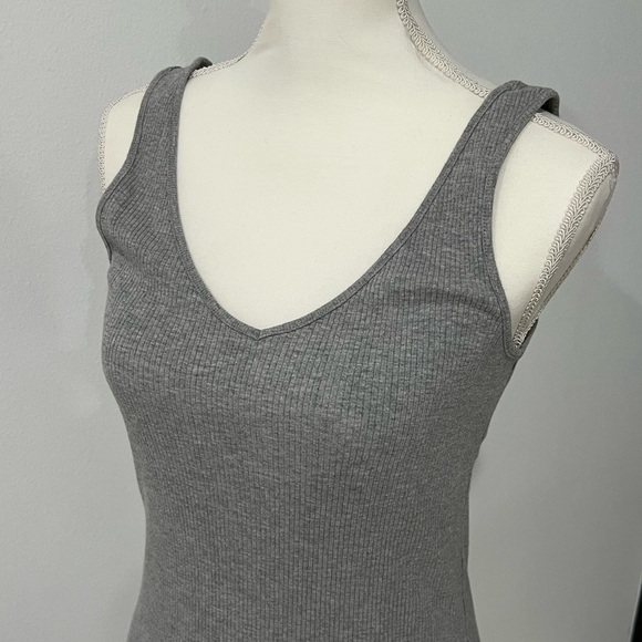 Gray Ribbed Bodycon Dress - Picture 7 of 8